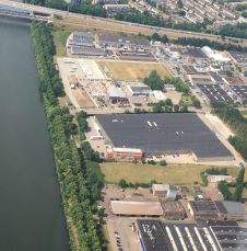 Plaza Foods: The production facility in Nijmegen, the Netherlands, from a bird's-eye view.